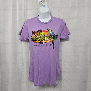 Jimmy Buffet Margaritaville Panama City Purple Tee Shirt Parrot Tropical M
